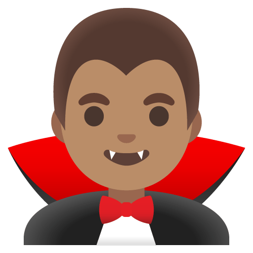 Google design of the man vampire: medium skin tone emoji verson:Noto Color Emoji 15.0