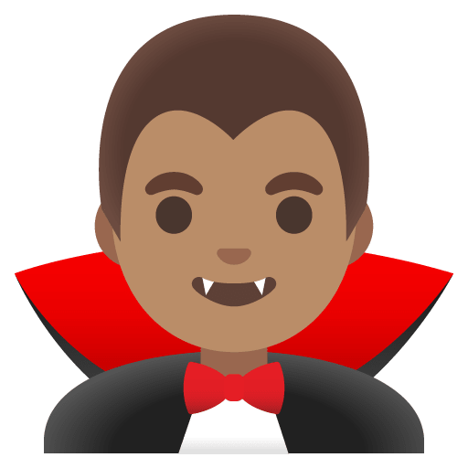 Google design of the man vampire: medium skin tone emoji verson:Noto Color Emoji 15.0