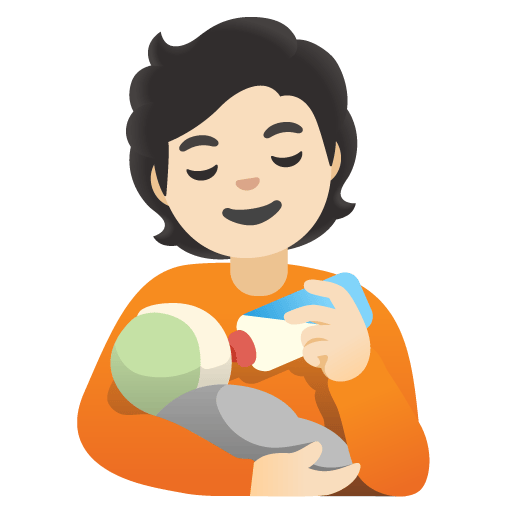 Google design of the person feeding baby: light skin tone emoji verson:Noto Color Emoji 15.0