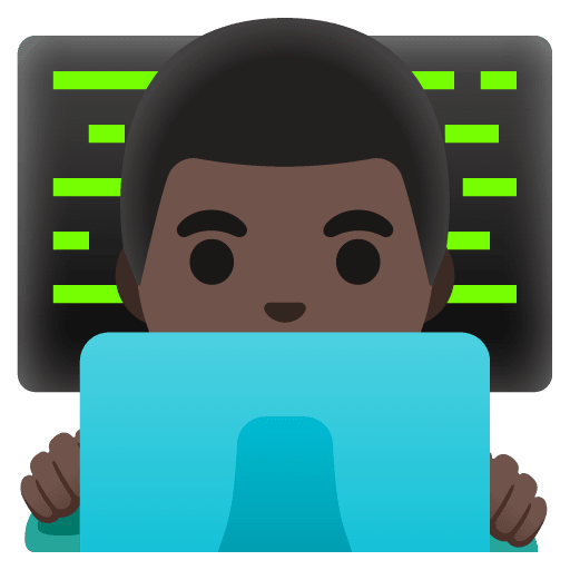 Google design of the man technologist: dark skin tone emoji verson:Noto Color Emoji 15.0