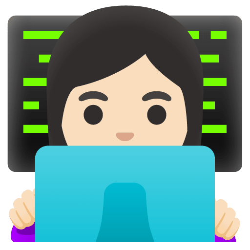 Google design of the woman technologist: light skin tone emoji verson:Noto Color Emoji 15.0