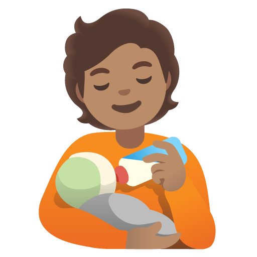 Google design of the person feeding baby: medium skin tone emoji verson:Noto Color Emoji 15.0
