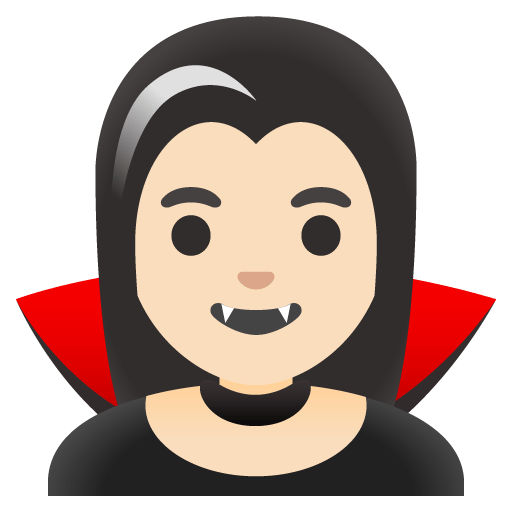 Google design of the woman vampire: light skin tone emoji verson:Noto Color Emoji 15.0