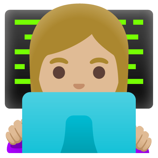 Google design of the woman technologist: medium-light skin tone emoji verson:Noto Color Emoji 15.0