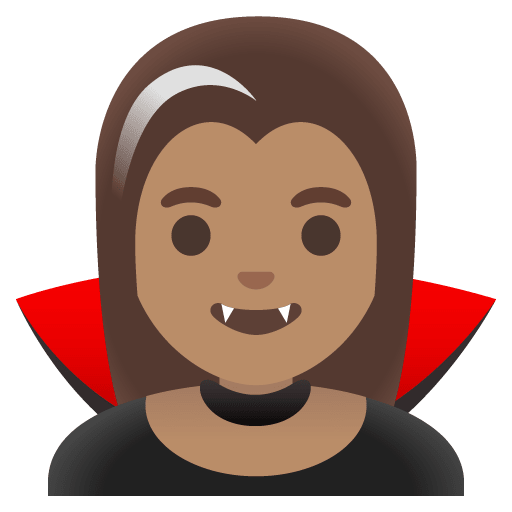 Google design of the woman vampire: medium skin tone emoji verson:Noto Color Emoji 15.0