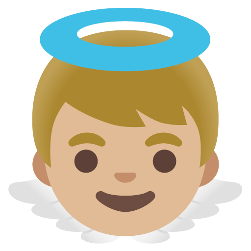 Google design of the baby angel: medium-light skin tone emoji verson:Noto Color Emoji 15.0