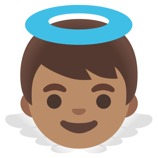 Google design of the baby angel: medium skin tone emoji verson:Noto Color Emoji 15.0
