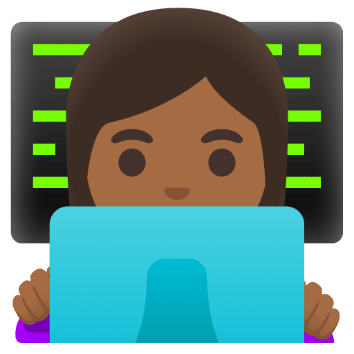 Google design of the woman technologist: medium-dark skin tone emoji verson:Noto Color Emoji 15.0
