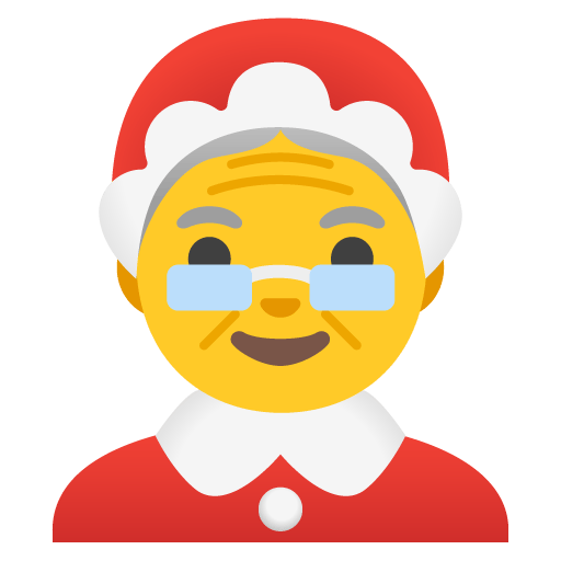 Google design of the Mrs. Claus emoji verson:Noto Color Emoji 15.0