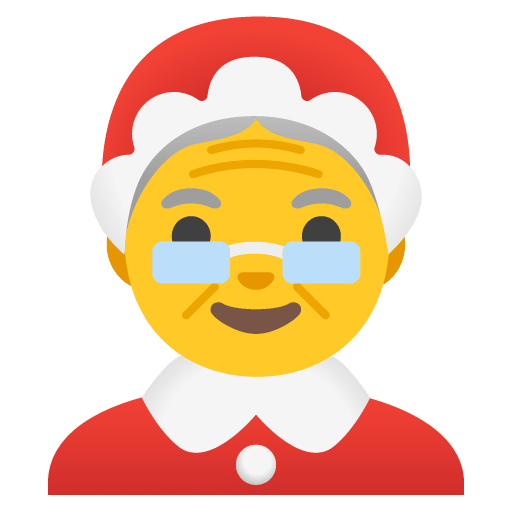 Google design of the Mrs. Claus emoji verson:Noto Color Emoji 15.0