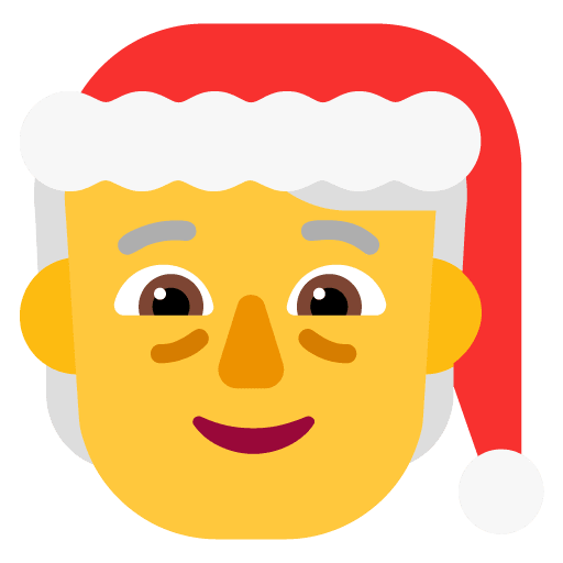 Microsoft design of the mx claus emoji verson:Windows-11-22H2