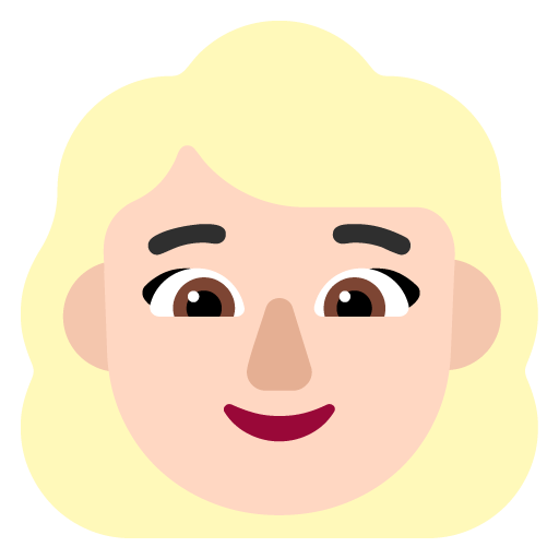 Microsoft design of the woman: light skin tone blond hair emoji verson:Windows-11-22H2