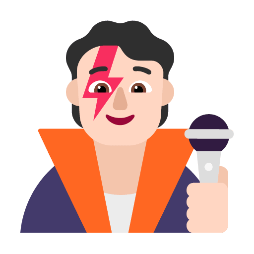 Microsoft design of the singer: light skin tone emoji verson:Windows-11-22H2