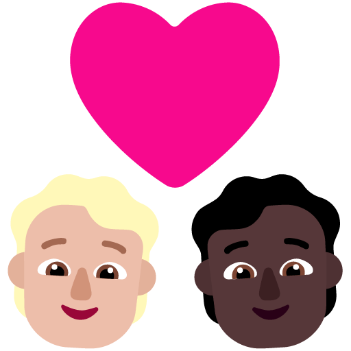 Microsoft design of the couple with heart: person person medium-light skin tone dark skin tone emoji verson:Windows-11-22H2