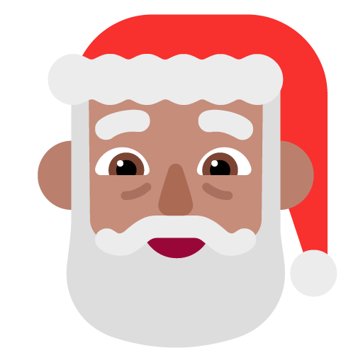 Microsoft design of the Santa Claus: medium skin tone emoji verson:Windows-11-22H2