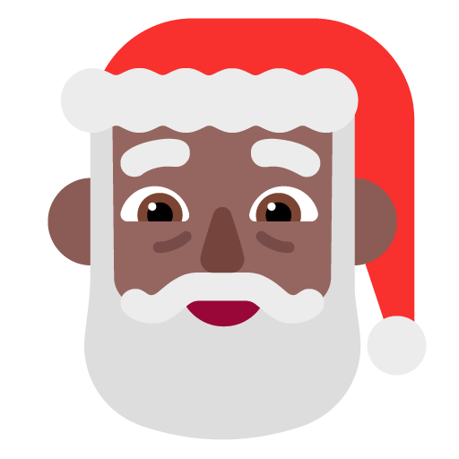 Microsoft design of the Santa Claus: medium-dark skin tone emoji verson:Windows-11-22H2