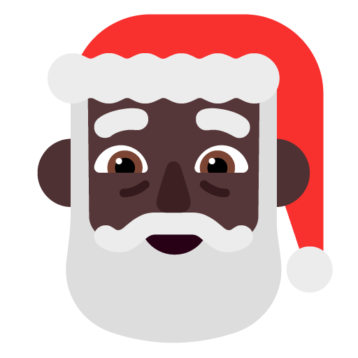 Microsoft design of the Santa Claus: dark skin tone emoji verson:Windows-11-22H2