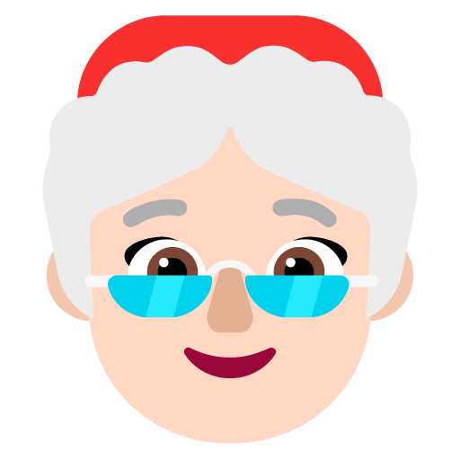 Microsoft design of the Mrs. Claus: light skin tone emoji verson:Windows-11-22H2