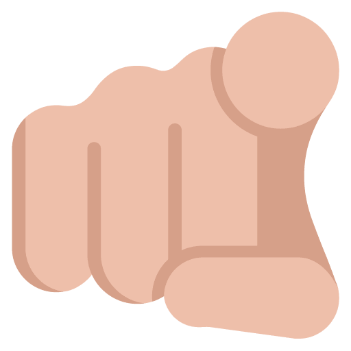 Microsoft design of the index pointing at the viewer: medium-light skin tone emoji verson:Windows-11-22H2