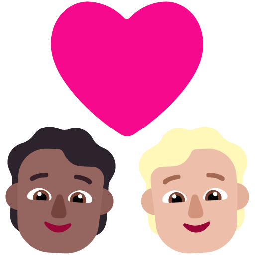 Microsoft design of the couple with heart: person person medium-dark skin tone medium-light skin tone emoji verson:Windows-11-22H2