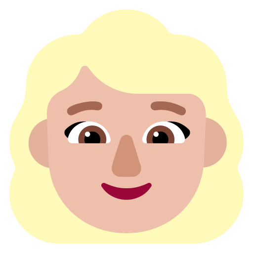 Microsoft design of the woman: medium-light skin tone blond hair emoji verson:Windows-11-22H2