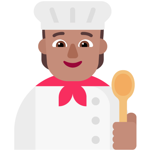 Microsoft design of the cook: medium skin tone emoji verson:Windows-11-22H2