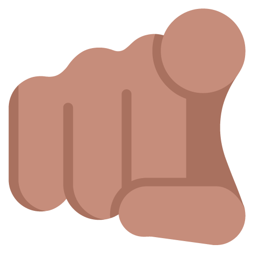 Microsoft Microsoft design of the index pointing at the viewer: medium skin tone emoji verson:Windows-11-22H2