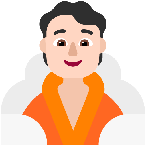 Microsoft design of the person in steamy room: light skin tone emoji verson:Windows-11-22H2