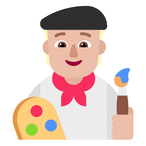 Microsoft design of the artist: medium-light skin tone emoji verson:Windows-11-22H2