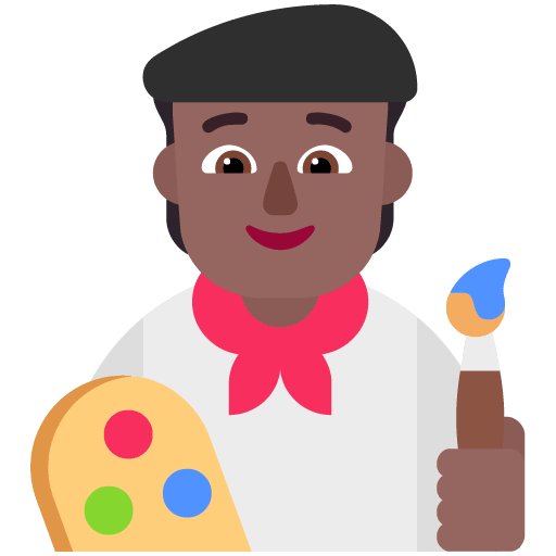 Microsoft design of the artist: medium-dark skin tone emoji verson:Windows-11-22H2