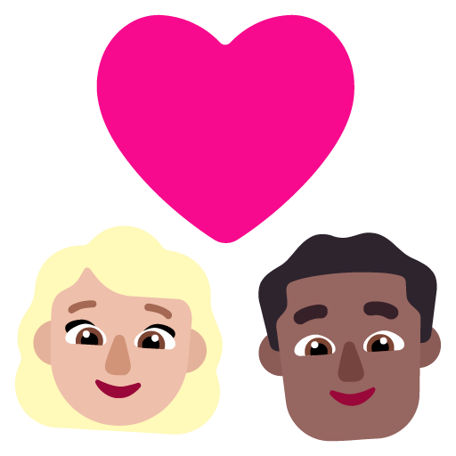 Microsoft design of the couple with heart: woman man medium-light skin tone medium-dark skin tone emoji verson:Windows-11-22H2