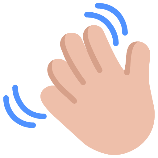 Microsoft design of the waving hand: medium-light skin tone emoji verson:Windows-11-22H2