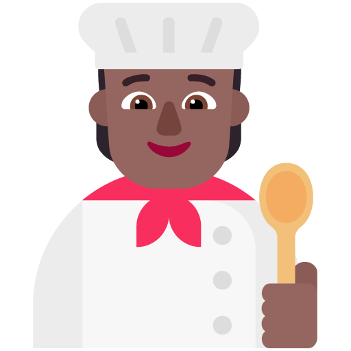 Microsoft design of the cook: medium-dark skin tone emoji verson:Windows-11-22H2