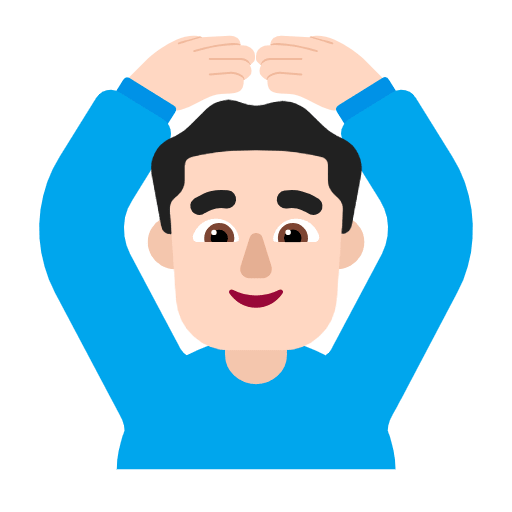 Microsoft design of the man gesturing OK: light skin tone emoji verson:Windows-11-23H2