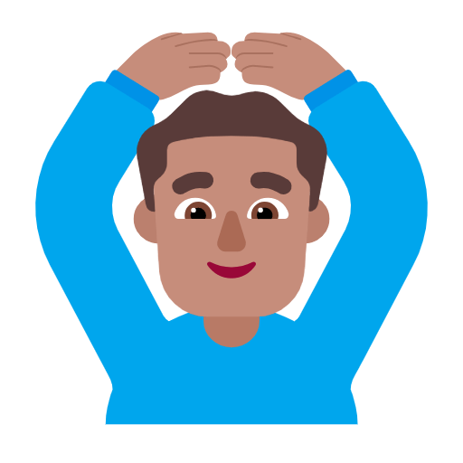 Microsoft design of the man gesturing OK: medium skin tone emoji verson:Windows-11-23H2