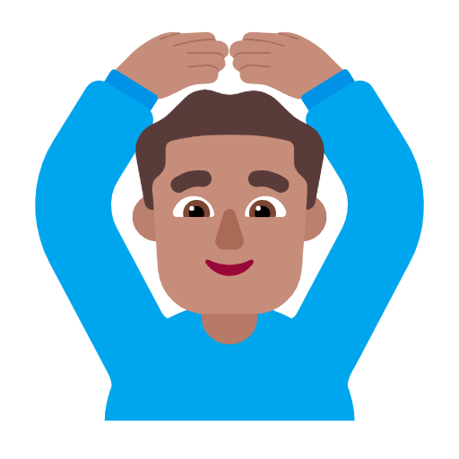 Microsoft design of the man gesturing OK: medium skin tone emoji verson:Windows-11-23H2