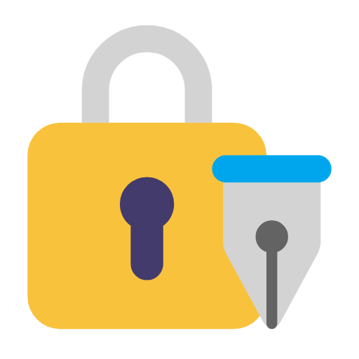 Microsoft design of the locked with pen emoji verson:Windows-11-23H2