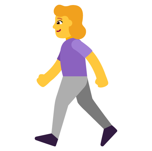 Microsoft design of the woman walking emoji verson:Windows-11-22H2