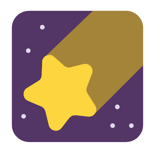 Microsoft design of the shooting star emoji verson:Windows-11-23H2