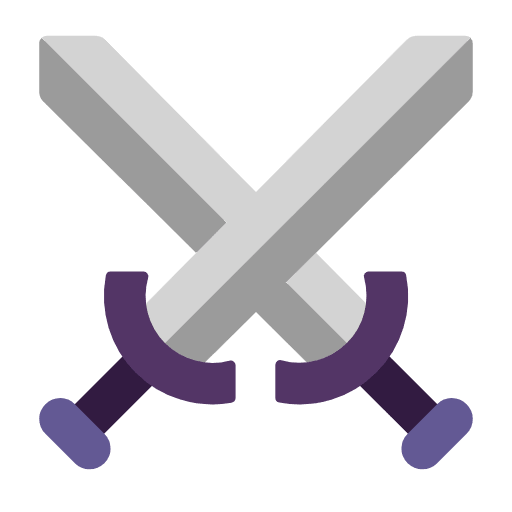 Microsoft design of the crossed swords emoji verson:Windows-11-23H2