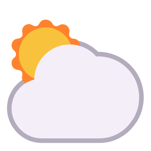Microsoft design of the sun behind large cloud emoji verson:Windows-11-23H2