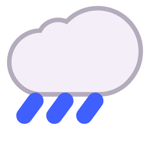 Microsoft design of the cloud with rain emoji verson:Windows-11-23H2