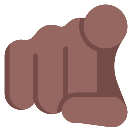 Microsoft design of the index pointing at the viewer: medium-dark skin tone emoji verson:Windows-11-22H2