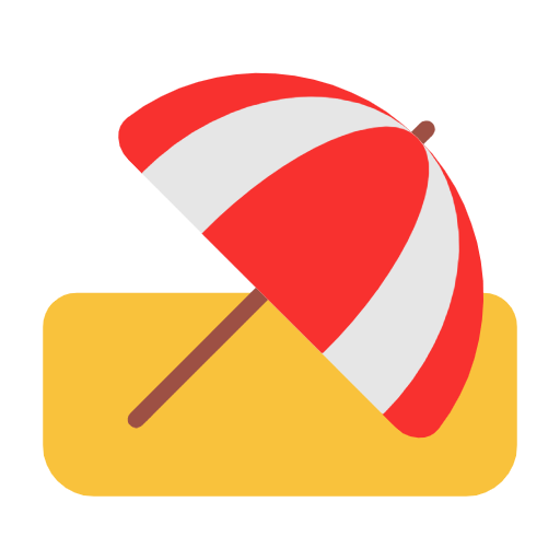 Microsoft design of the umbrella on ground emoji verson:Windows-11-23H2