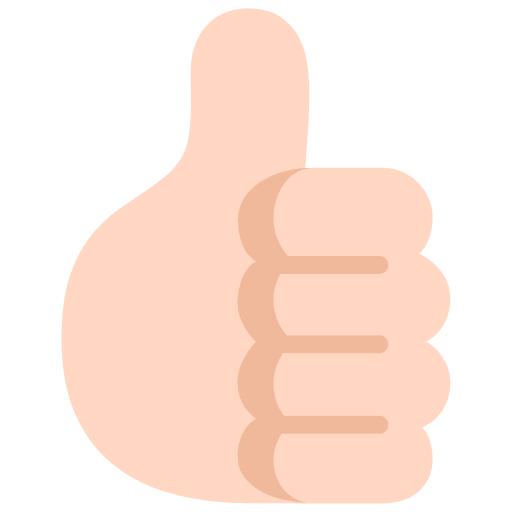 Microsoft design of the thumbs up: light skin tone emoji verson:Windows-11-22H2