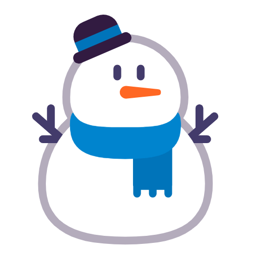 Microsoft design of the snowman without snow emoji verson:Windows-11-23H2