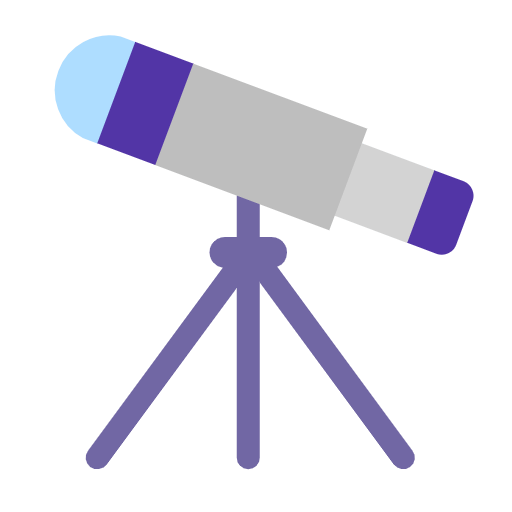 Microsoft design of the telescope emoji verson:Windows-11-23H2