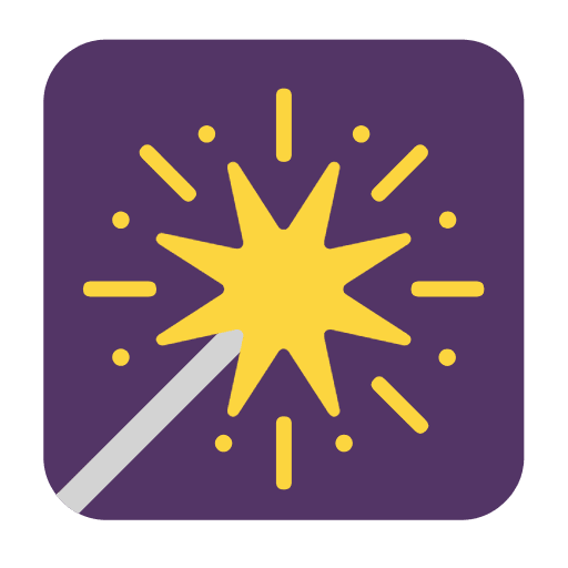 Microsoft design of the sparkler emoji verson:Windows-11-23H2