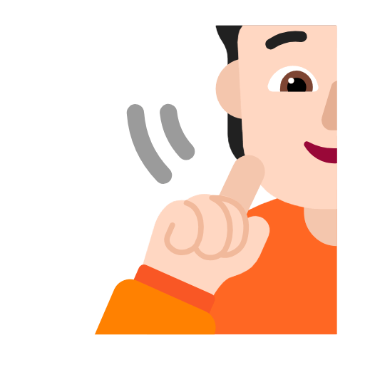 Microsoft design of the deaf person: light skin tone emoji verson:Windows-11-23H2