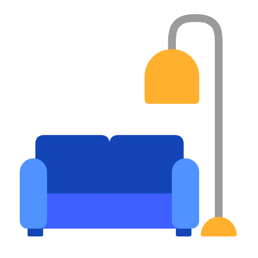 Microsoft design of the couch and lamp emoji verson:Windows-11-23H2